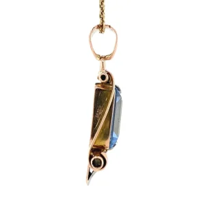 Online Tricolour gouden hanger met blauwe spinel 14 krt Gouden Hanger Met Edelsteen