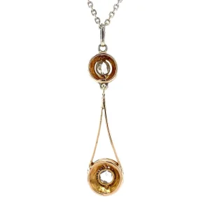 Fashion Tricolour gouden hanger met diamant 14 krt 900 Gouden Hanger Met Edelsteen