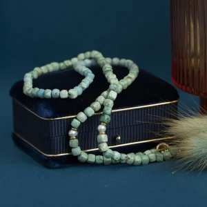 New Turkoois collier met parel en gouden sluiting 14 krt Kettingen Met Edelsteen