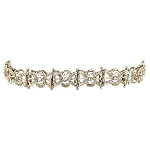 Sale Witgouden armband met diamant 18 cm 18 krt Armbanden Met Edelsteen