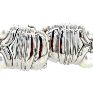 Discount Witgouden bangle met parel en diamant 18 krt Bangles | Armbanden Met Edelsteen