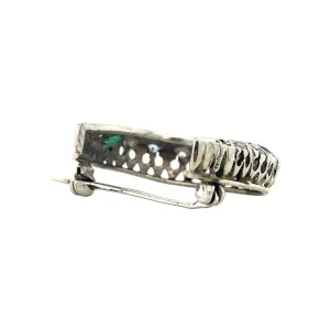 Sale Witgouden broche crescent met diamant en glas 14 krt Broches