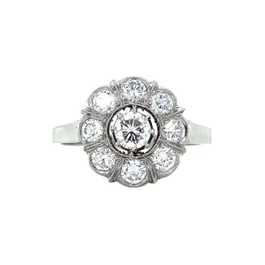 New Witgouden entourage ring met diamant Diamanten Ringen