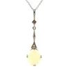 Best Witgouden hanger met opaal en roosdiamant 14 krt Gouden Hanger Met Edelsteen