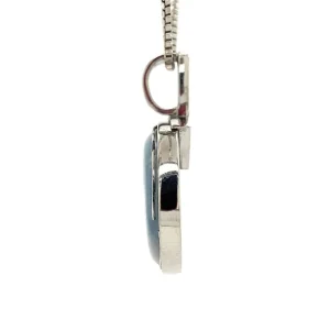 New Witgouden hanger met opaal doublet en diamant 18 krt Gouden Hanger Met Edelsteen