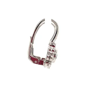 Clearance Witgouden oorhangers met saffier en diamant 18 krt Oorbellen Met Edelsteen