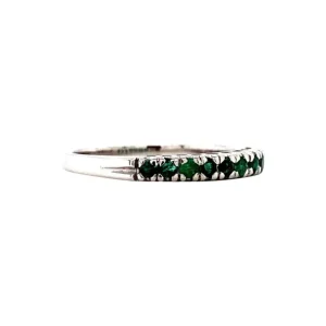 Sale Witgouden rijring met natuurlijke smaragd 18 krt Ringen Met Edelsteen
