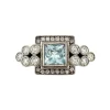 Outlet Witgouden ring met aquamarijn en diamant 18 krt Ringen Met Edelsteen | Diamanten Ringen