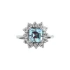 Online Witgouden ring met aquamarijn en diamant 18 krt Diamanten Ringen | Ringen Met Edelsteen
