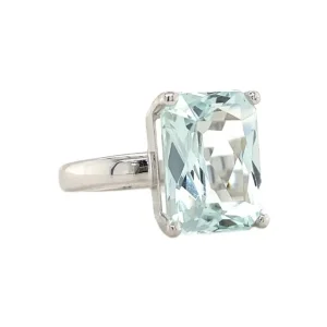 Sale Witgouden ring met aquamarijn 14 krt Ringen Met Edelsteen