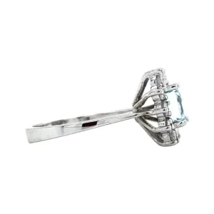 Online Witgouden ring met aquamarijn en diamant 18 krt Diamanten Ringen | Ringen Met Edelsteen