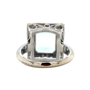 New Witgouden ring met aquamarijn en roosdiamant 14 krt Diamanten Ringen | Ringen Met Edelsteen