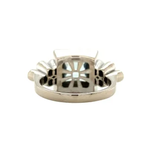 Outlet Witgouden ring met aquamarijn en diamant 18 krt Ringen Met Edelsteen | Diamanten Ringen