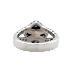 Fashion Witgouden ring met bloedkoraal en diamant 18 krt Diamanten Ringen | Ringen Met Edelsteen