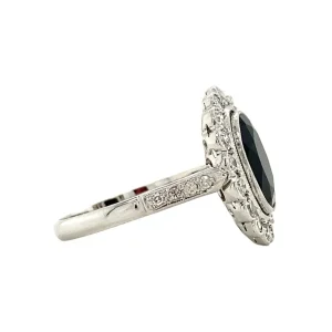 New Witgouden ring met ioliet en diamant 14 krt Entourage Ring | Diamanten Ringen