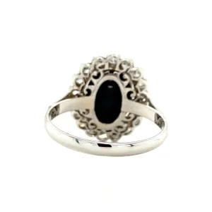 New Witgouden ring met ioliet en diamant 14 krt Entourage Ring | Diamanten Ringen