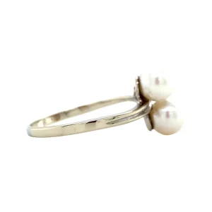 Sale Witgouden ring met parel en diamant 14 krt Diamanten Ringen | Ringen Met Edelsteen