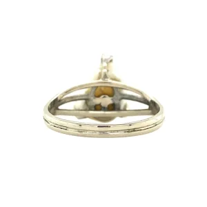Fashion Witgouden ring met parel en diamant 14 krt Diamanten Ringen | Ringen Met Edelsteen