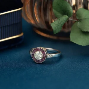 New Witgouden ring met robijn en diamant 14 krt Diamanten Ringen | Ringen Met Edelsteen