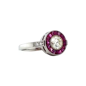 New Witgouden ring met robijn en diamant 14 krt Diamanten Ringen | Ringen Met Edelsteen