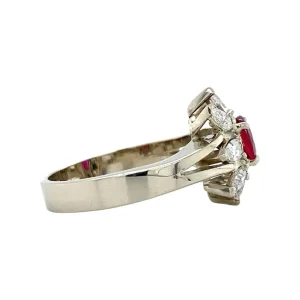 Hot Witgouden ring met robijn en diamant 18 krt Entourage Ring | Diamanten Ringen