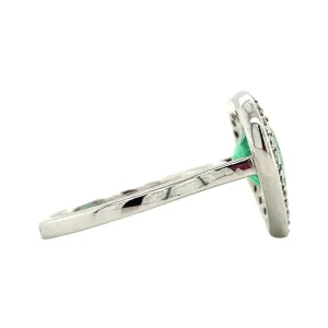 Sale Witgouden ring met smaragd en diamant 18 krt Diamanten Ringen | Ringen Met Edelsteen