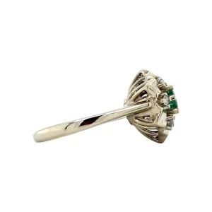 Hot Witgouden ring met smaragd en diamant 14 krt Diamanten Ringen | Ringen Met Edelsteen