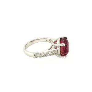 Sale Witgouden ring met toermalijn en diamant 18 krt Diamanten Ringen | Ringen Met Edelsteen