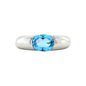 New Witgouden ring met topaas 14 krt Ringen Met Edelsteen