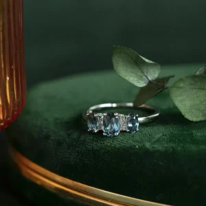 Best Witgouden ring met topaas en diamant 14 krt Diamanten Ringen | Ringen Met Edelsteen