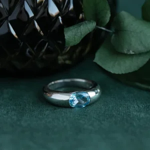 New Witgouden ring met topaas 14 krt Ringen Met Edelsteen