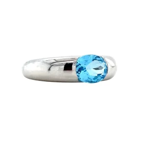 New Witgouden ring met topaas 14 krt Ringen Met Edelsteen