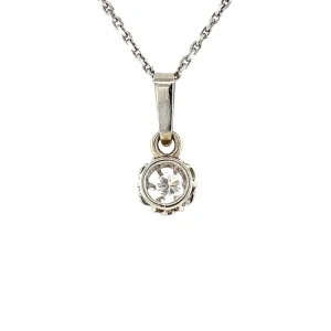 New Witgouden solitair hanger met diamant 14 krt Gouden Hanger Met Edelsteen