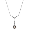 Fashion Zilveren collier met diamant hanger 835 Kettingen Met Edelsteen