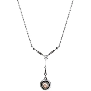 Fashion Zilveren collier met diamant hanger 835 Kettingen Met Edelsteen